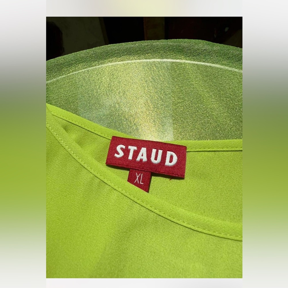 STAUD Lime Green Sheer Dress - Picture 4 of 6